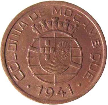 Mozambique | 20 Centavos Coin | Bundle of Arrows | KM:71 | 1941