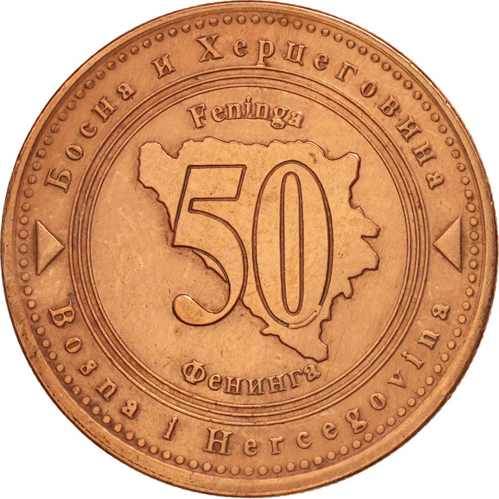 Bosnia and Herzegovina | 50 Feninga Coin | Map of Bosnia | Km:117 | 1998 - 2025