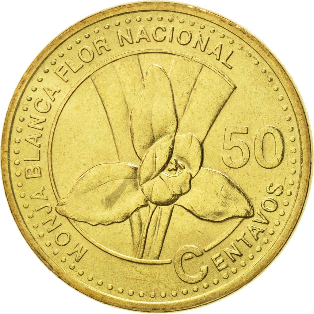 Guatemala | 50 Centavos Coin | Orchid | Km:283 | 1998 - 2007