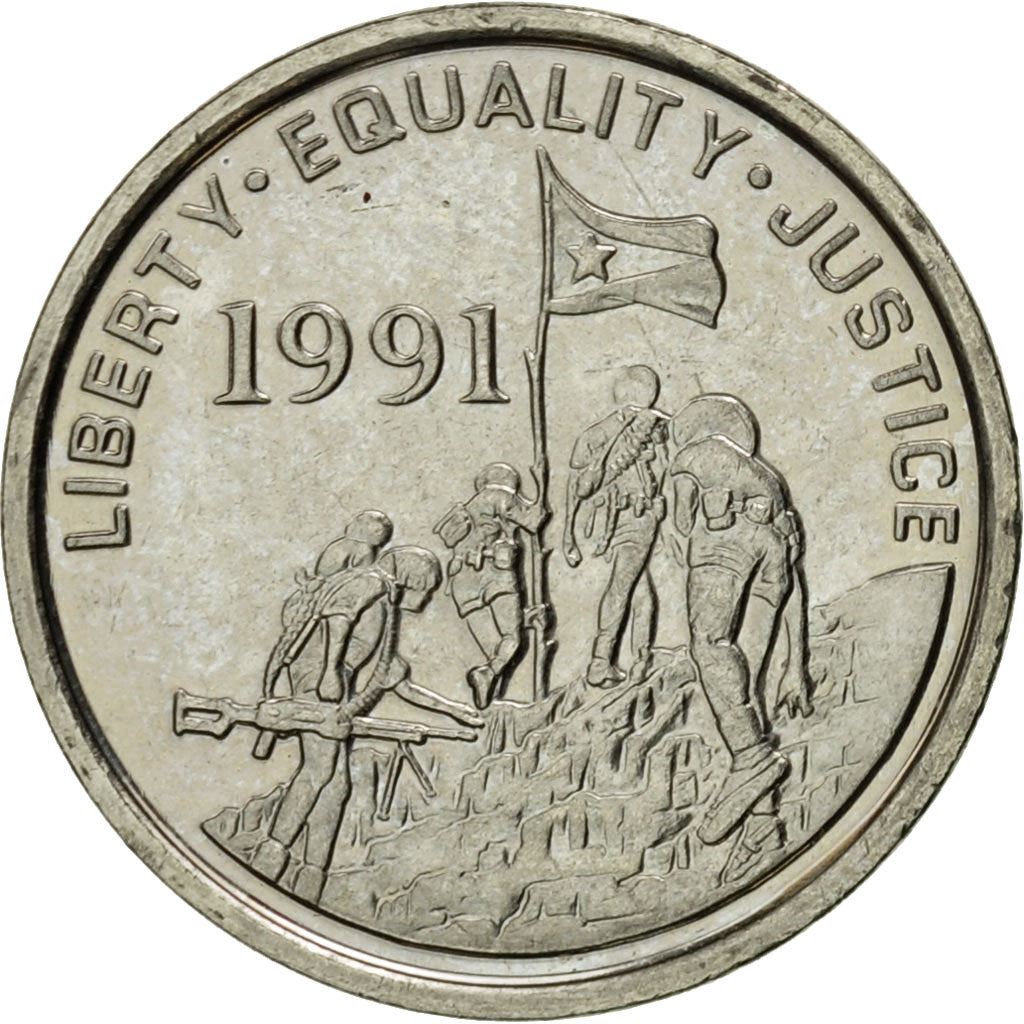 Eritrea | 1 Cent Mynt | Gasell | Soldater | Flagga | Km:43 | 1997