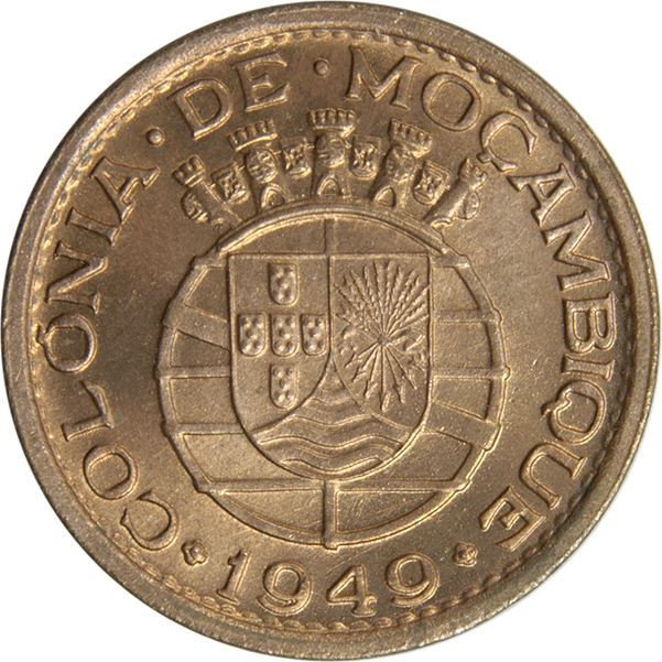 Mozambique | 20 Centavos Coin | Bundle of Arrows | Km:75 | 1949 - 1950