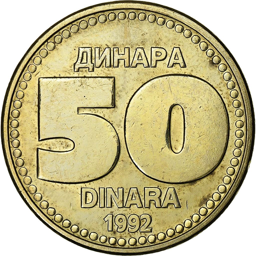 Yugoslavia | 50 Dinara Coin | Nickel Brass | Km:153 | 1992