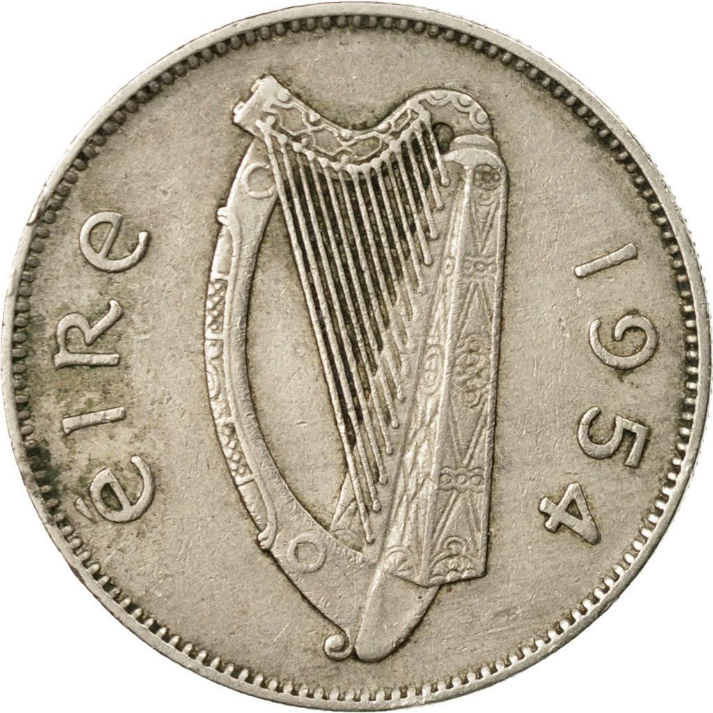Ireland Coin Irish 1 Scilling | Celtic Harp | Bull | KM14a | 1951 - 1968