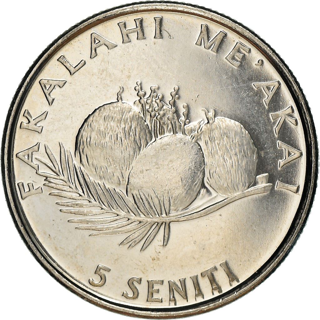 Tonga | 5 Seniti Coin | Hen | Chicken | Coconut | FAO | Km:68A | 2002 - 2005