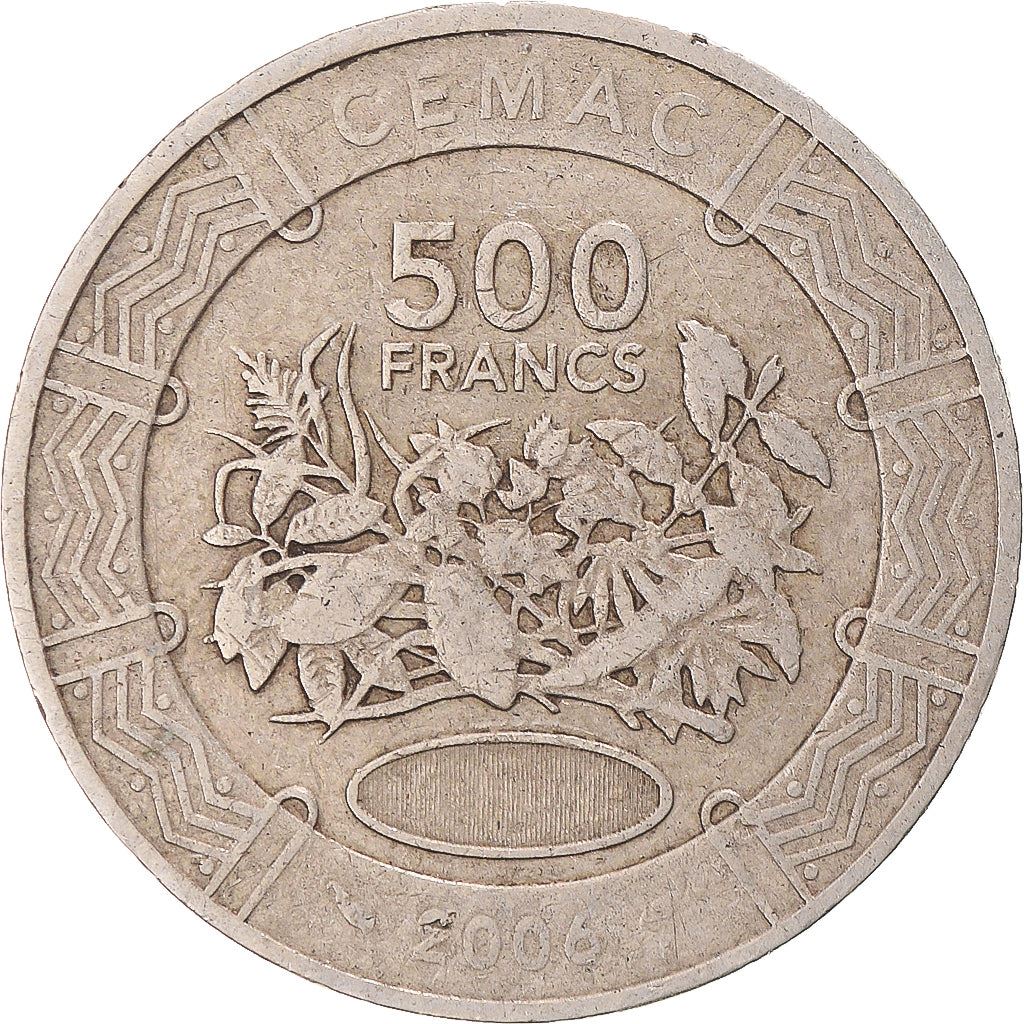 Central African States | 500 Francs Cfa Coin | Plants | Km:22 | 2006