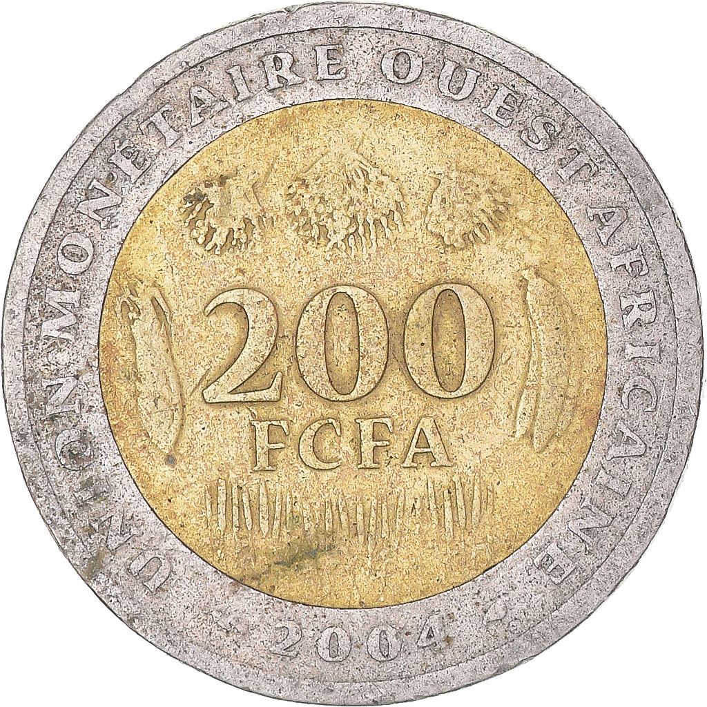 Western African States | 200 Francs Cfa Coin | Emblem of Central Africa | Crops | Km:14 | 2003 - 2018