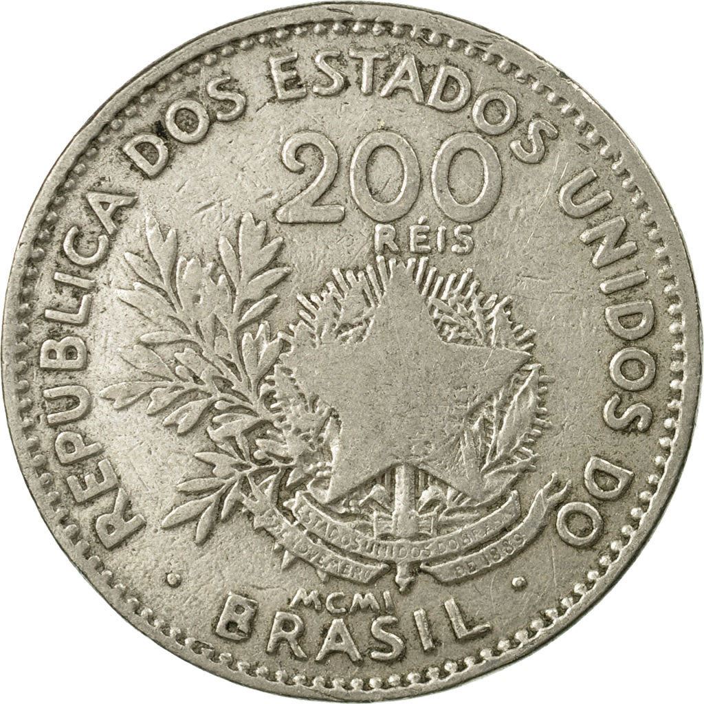 Brazil | 200 Reis Coin | Liberty | Km:504 | 1901