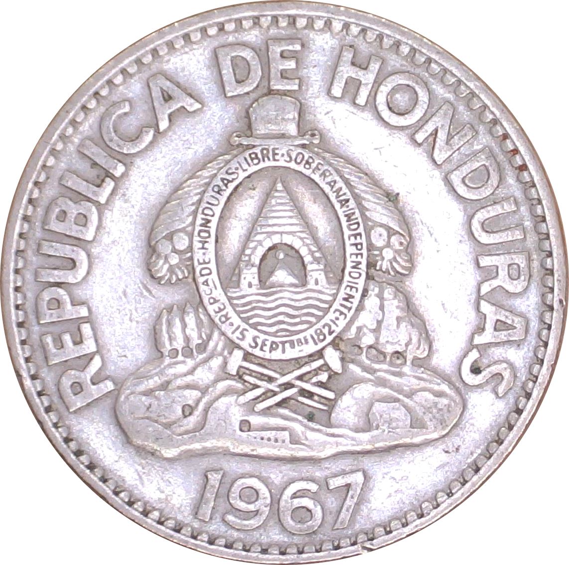 Honduras 50 Centavos Coin | Pyramid | Lempira | KM80 | 1967