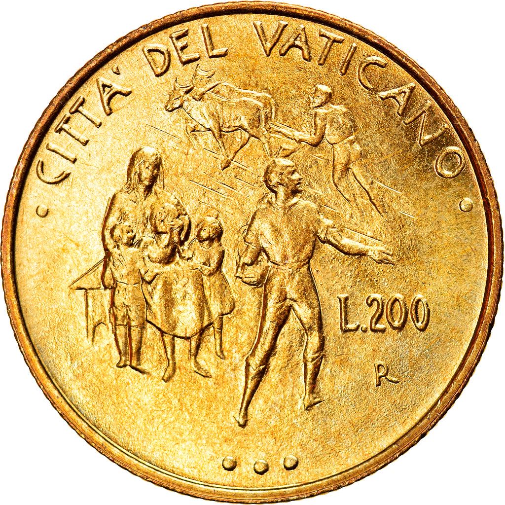 Vatican City | 200 Lire Coin | John Paul II | Km:266 | 1995