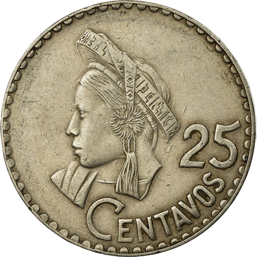 Guatemala | 25 Centavos Coin | Native bust | Km:269 | 1967 - 1970