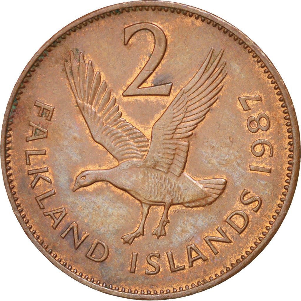 Falkland Islands | 2 Pence Coin | Magellan Goose | Km:3 | 1974 - 1992