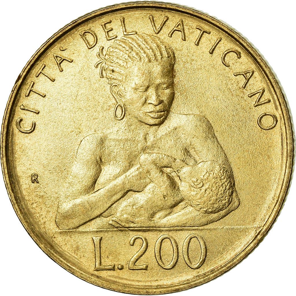 Vatican City | 200 Lire Coin | John Paul II | Km:240 | 1992