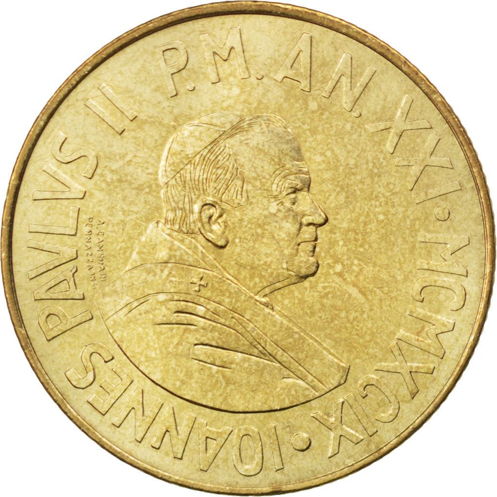 Vatican City | 200 Lire Coin | John Paul II | Km:309 | 1999
