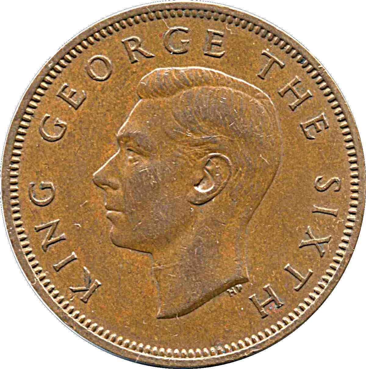 New Zealand | 1/2 Penny Coin | George VI | Hei-Tiki Pendant | Km:20 | 1949 - 1952