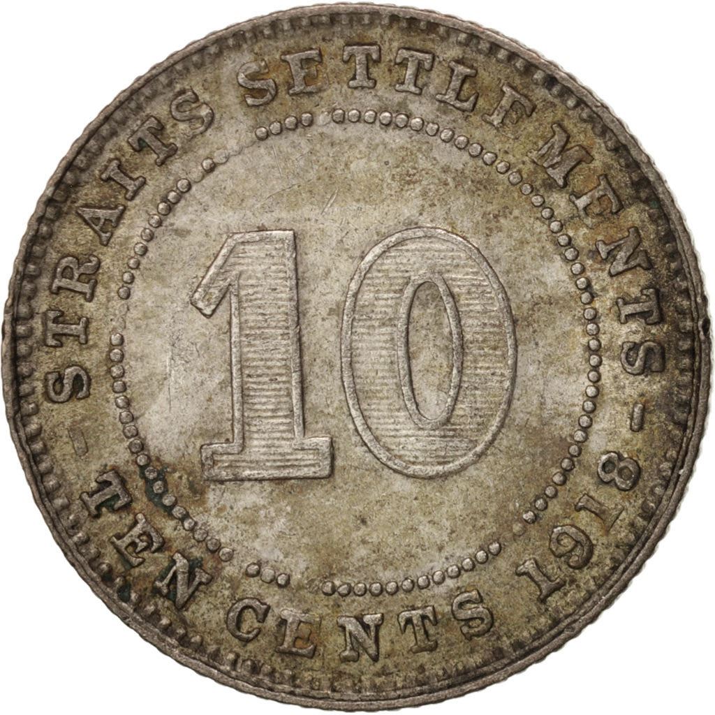 Straits Settlements | 10 Cents Coin | George V | Km:29A | 1918 - 1920