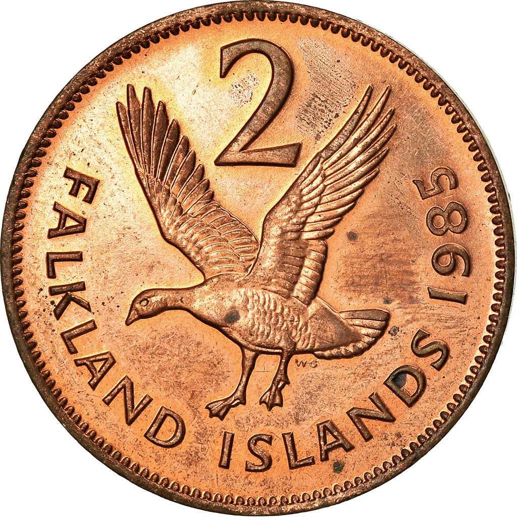 Falkland Islands | 2 Pence Coin | Magellan Goose | Km:3 | 1974 - 1992