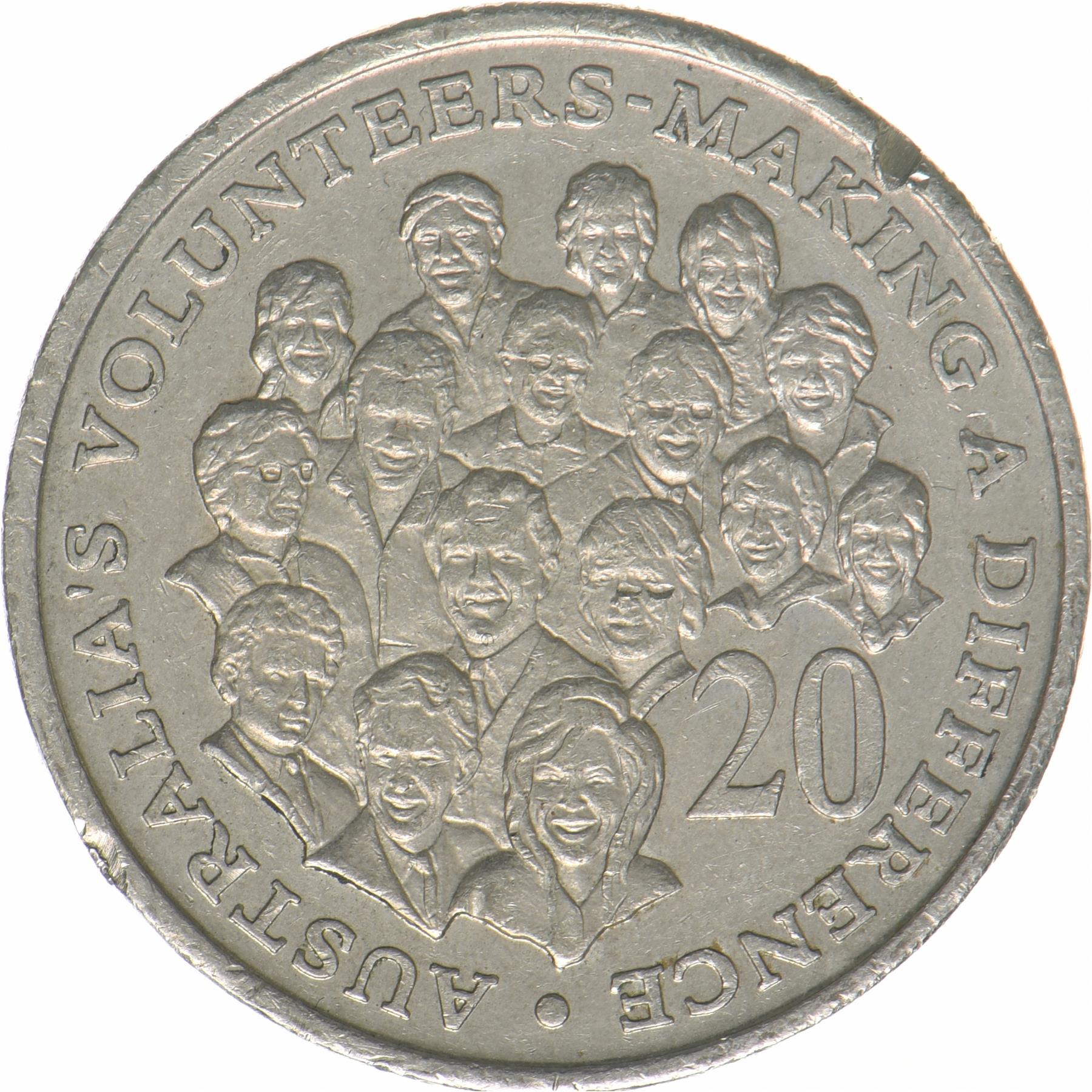 Australia | 20 Cents Coin | Volunteers | KM:688 | 2003