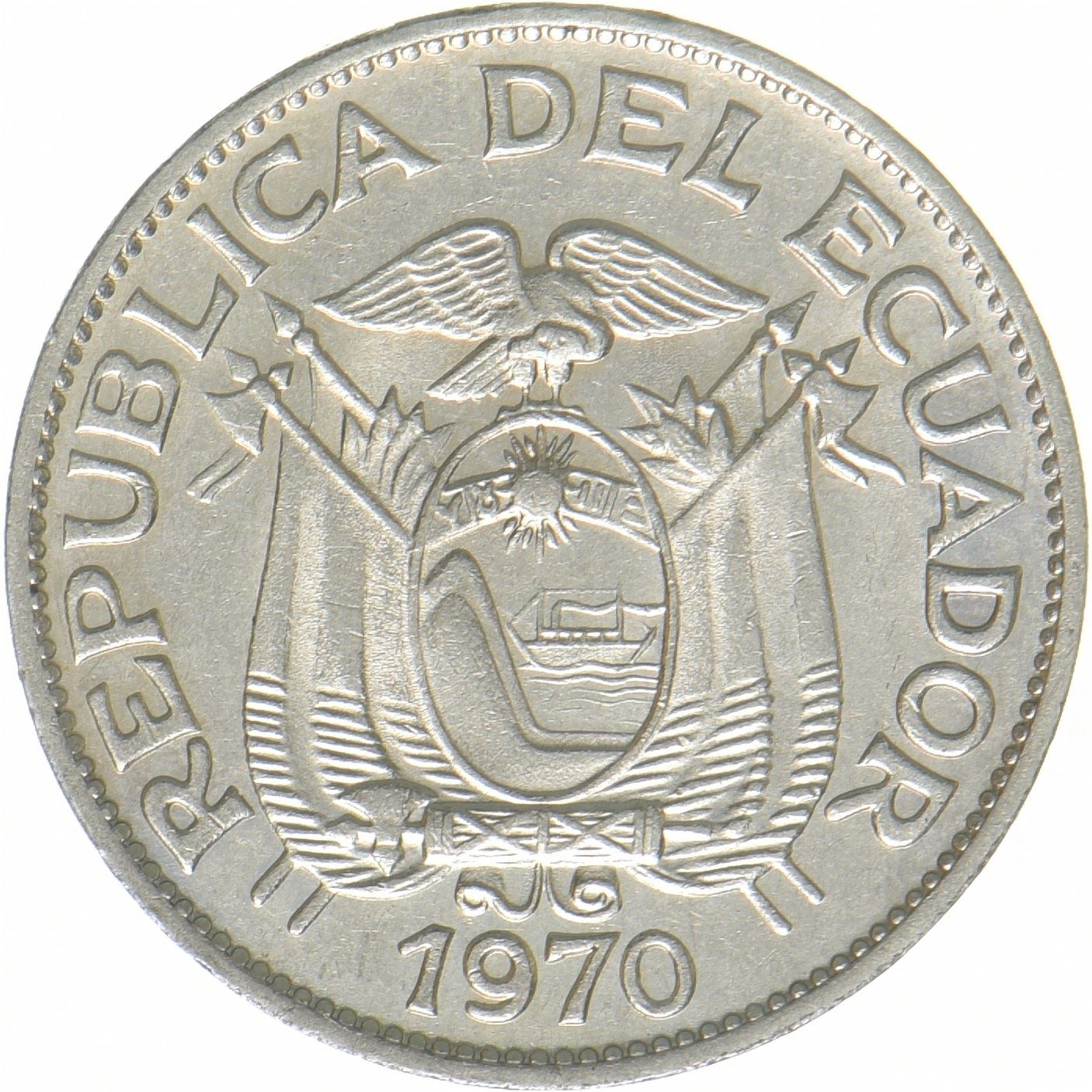 Ecuador | 5 centavos-mønt | forniklet stål | KM:75c | 1970