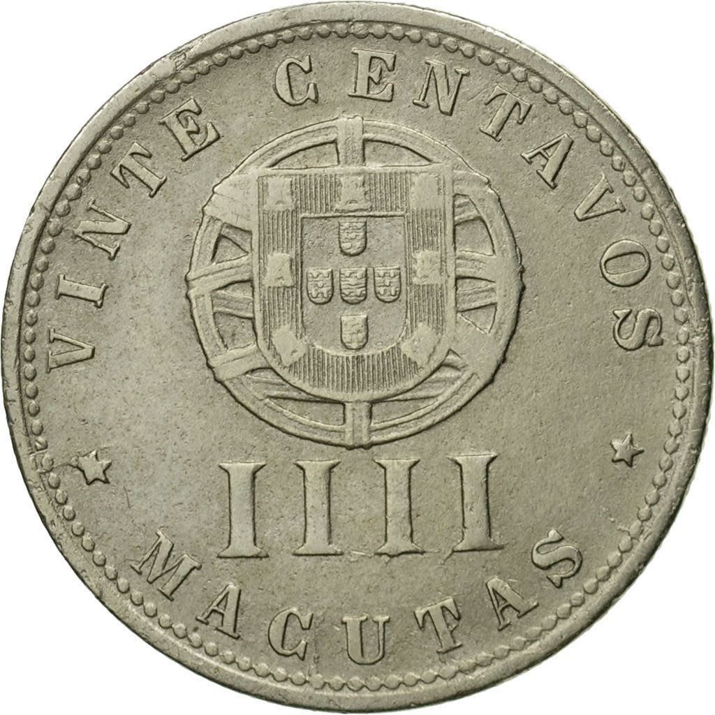 Angola | 20 Centavos / 4 Macutas Coin | Libertine | Km:68 | 1927 - 1928