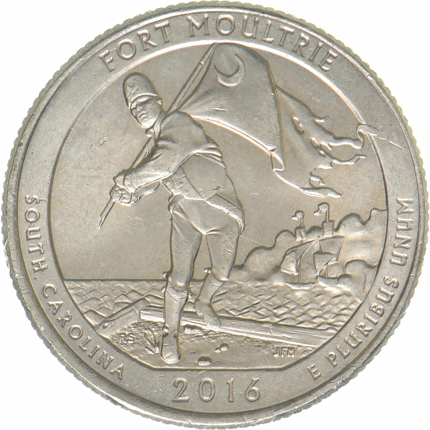 United States | 1/4 Dollar Coin | Fort Moultrie | KM:639 | 2016