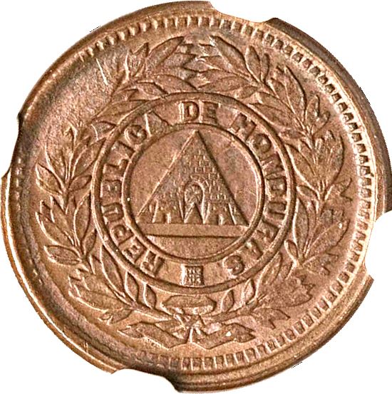 Honduras 1 Centavo Coin | Pyramid | Wreath | KM66 | 1910 - 1911