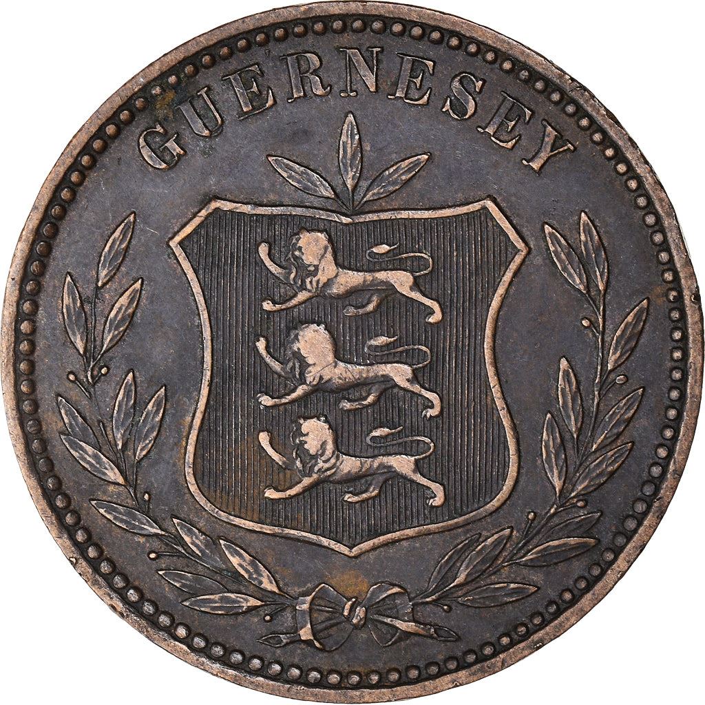 Guernsey 8 Doubles Coin | KM7 | 1864 - 1911