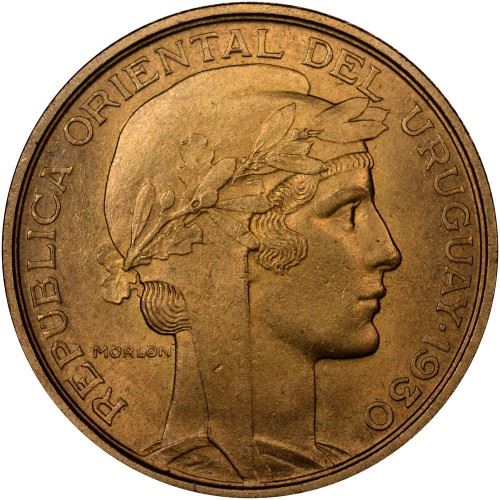 Uruguay 10 Centesimos Coin | Marrianne | Puma | KM25 | 1930