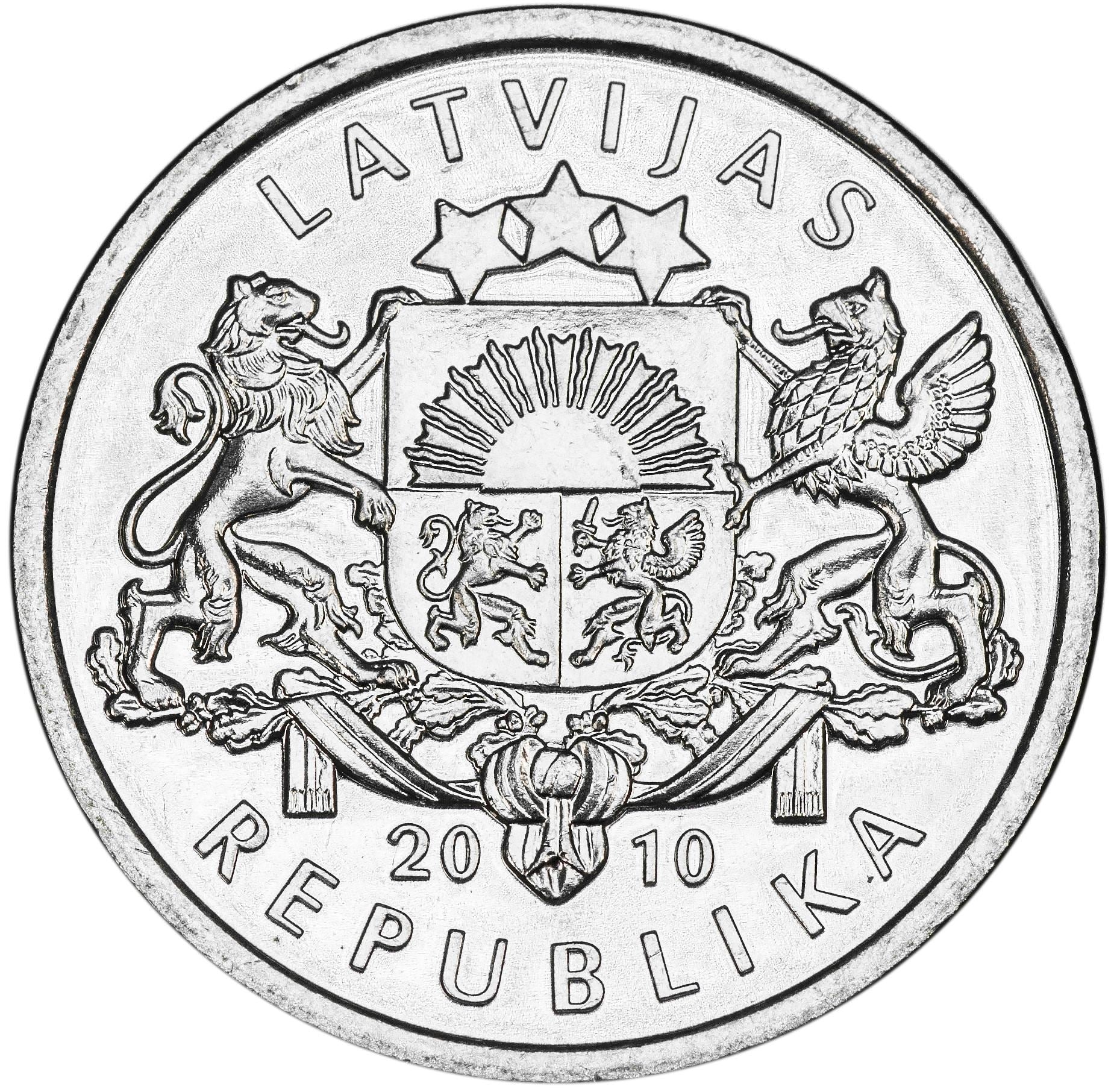 Lettonia | Moneta 1 Lats | Ferro di cavallo | KM:117 | 2010