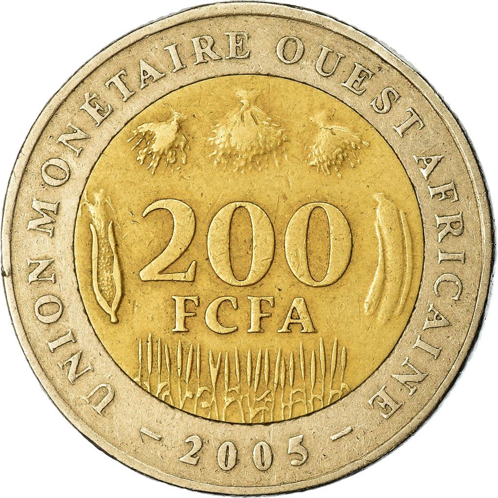 Western African States | 200 Francs Cfa Coin | Emblem of Central Africa | Crops | Km:14 | 2003 - 2018