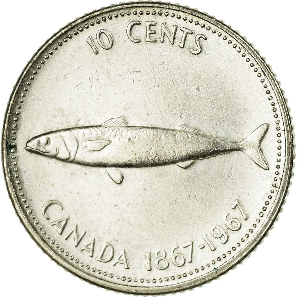 Canada | 10 Cents Coin | Mackerel | Km:67A | 1967