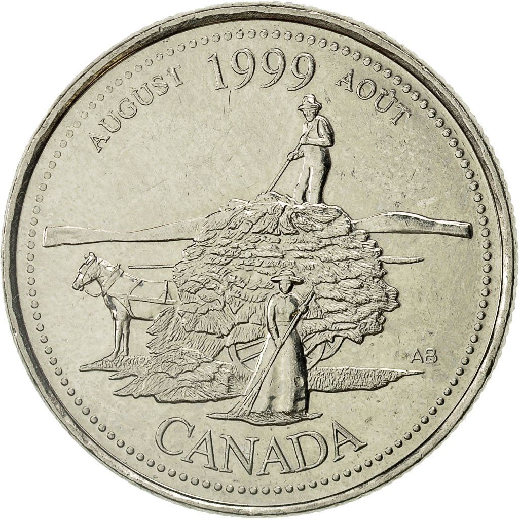 Canada | 25 Cents Coin | the Pioneer Spirit | Nickel | KM:349 | 1999