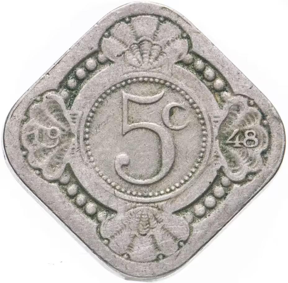 Curacao | 5 Cents Coin | Orange branch | KM:47 | 1948