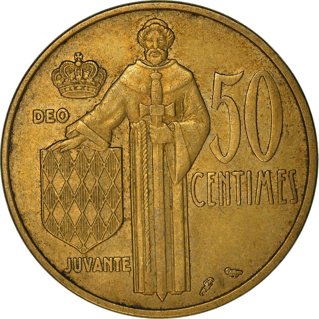 Monaco | 50 Centimes Coin | Rainier III | Km:144 | 1962