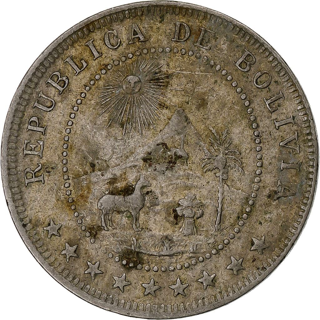 Bolivia | 5 Centavos Coin | Caduceus | Copper-nickel | KM:173 | 1893-1919