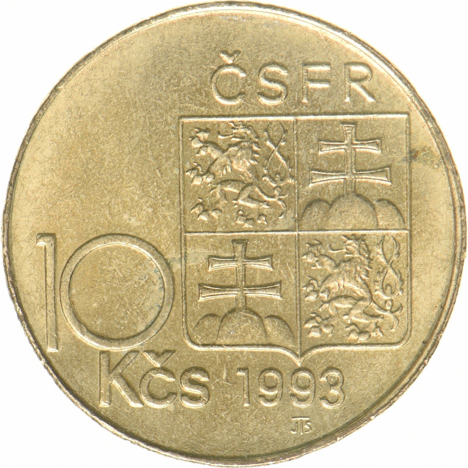 捷克斯洛伐克|10克朗硬币|T. G. 马萨里克|镍黄铜|KM:139|1990-1993