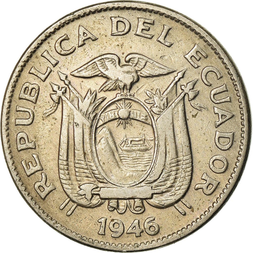 Ecuador | 20 centavos-mønt | Kobbernikkel | Krans | KM:77.1b | 1946