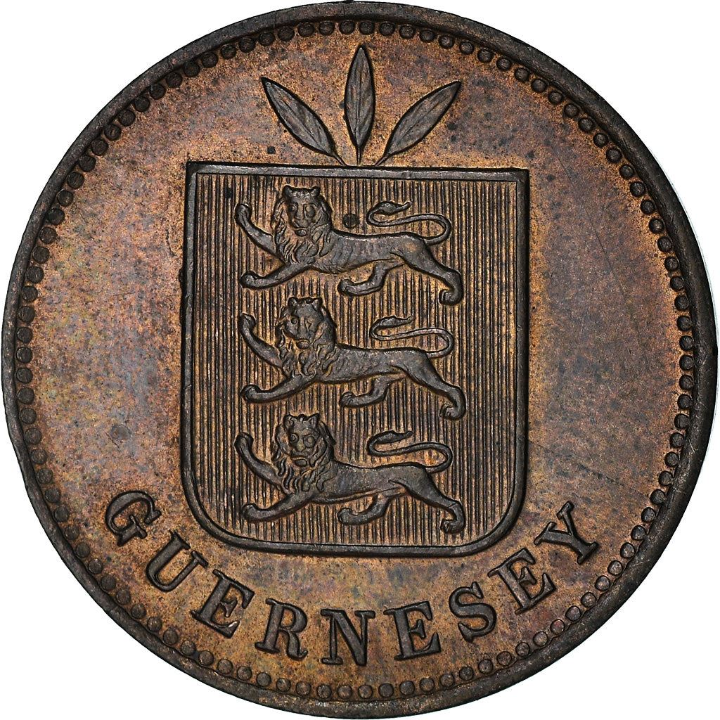 Guernsey 4 Doubles Coin | Guernsey Arms | KM5 | 1864 - 1911