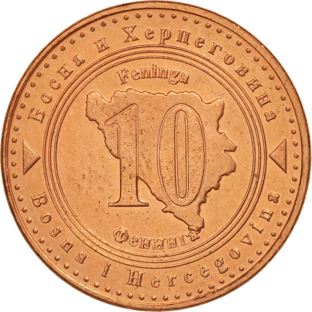 Bosnia and Herzegovina | 10 Feninga Coin | Map of Bosnia | Km:115 | 1998 - 2025