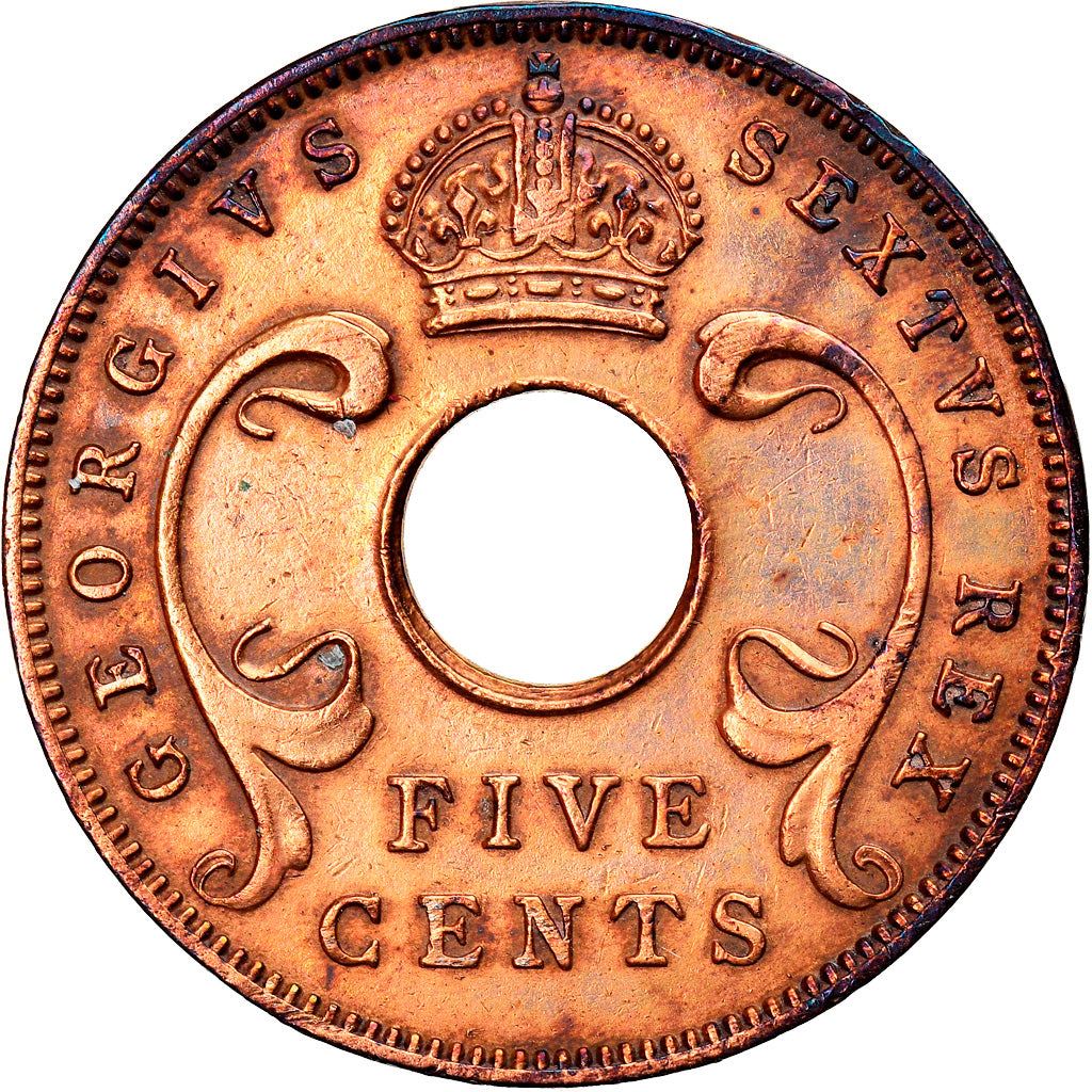 Afrique de l'Est | Pièce de 5 Cents | Couronne | Défenses | Km:33 | 1949 - 1952