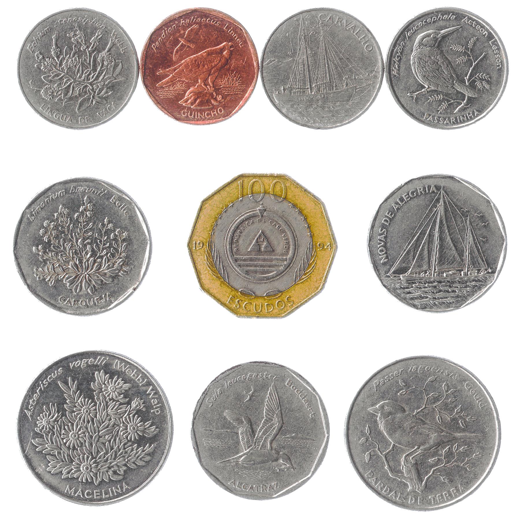 Cape Verde 10 Mixed Coins | 5 - 100 Escudos | 1994
