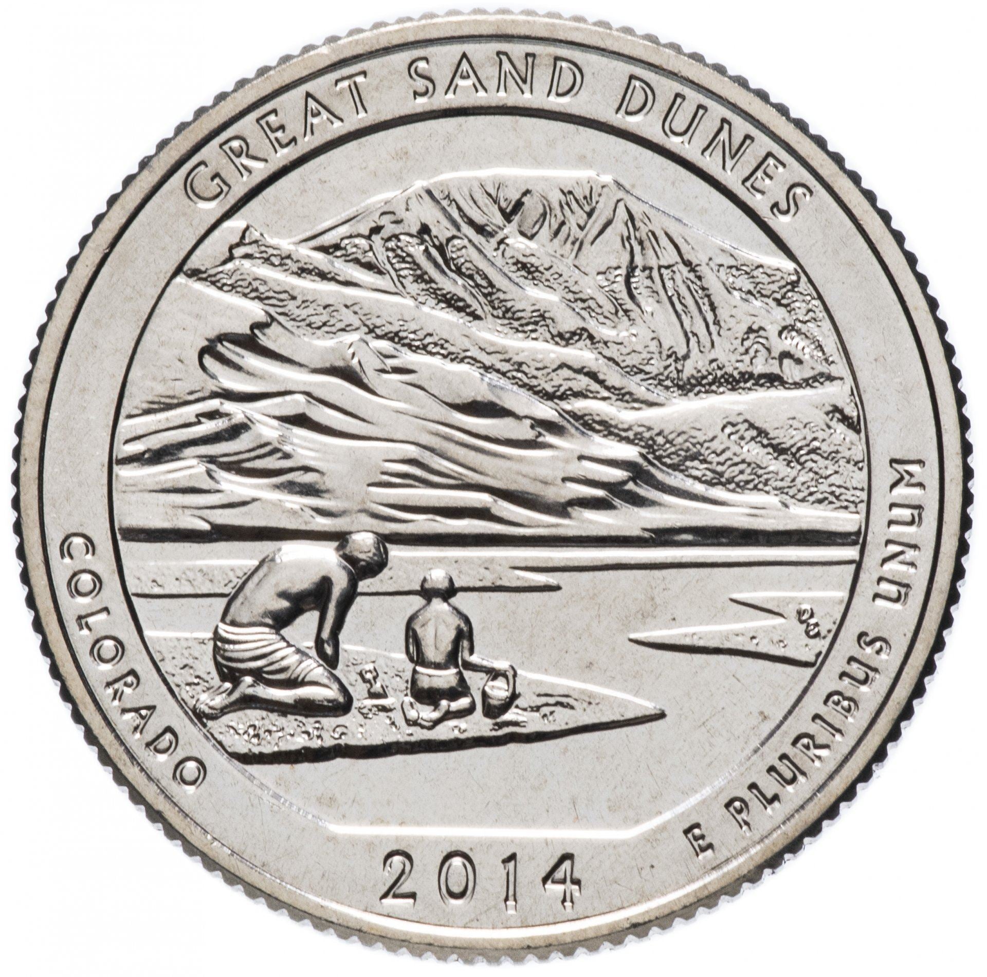 United States | 1/4 Dollar Coin | Great Sand Dunes | KM:569 | 2014