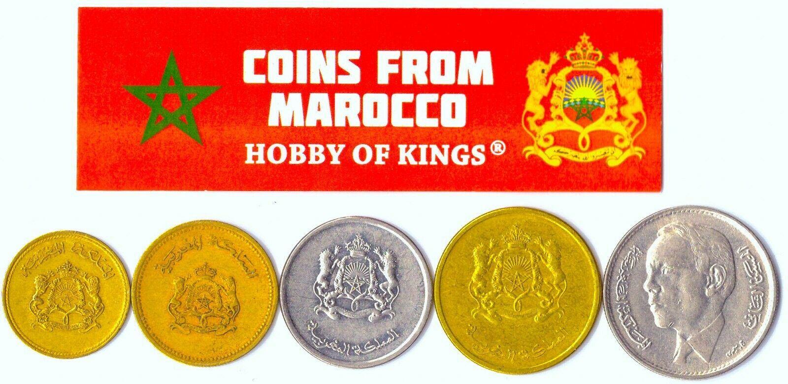 5 Mixed Coins From Morocco | Santimat - Dirham | 1957 - 2018