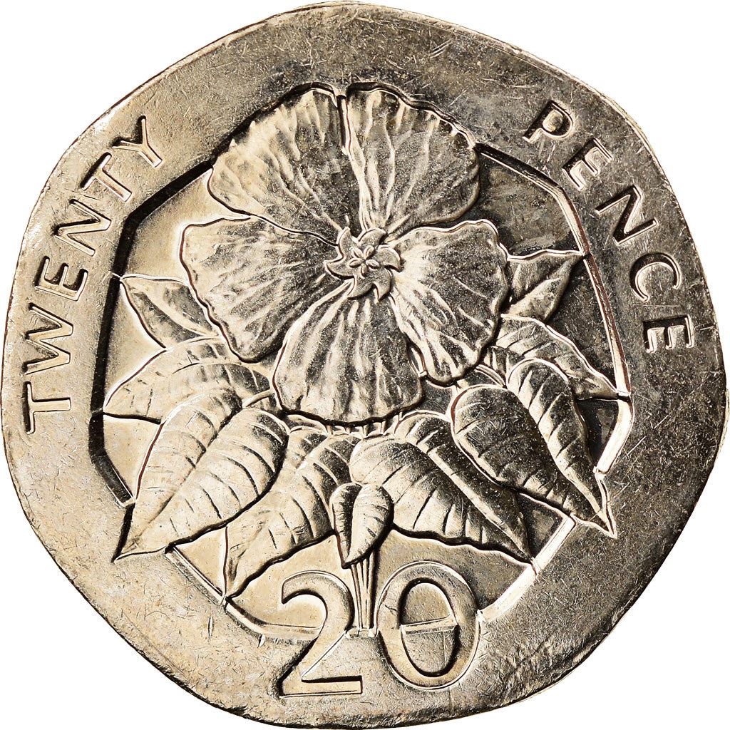 Sant'Elena e Ascensione | Moneta da 20 Pence | Elisabetta II | Fiore di Ebano di Sant'Elena | Km:21 | 1998 - 2022