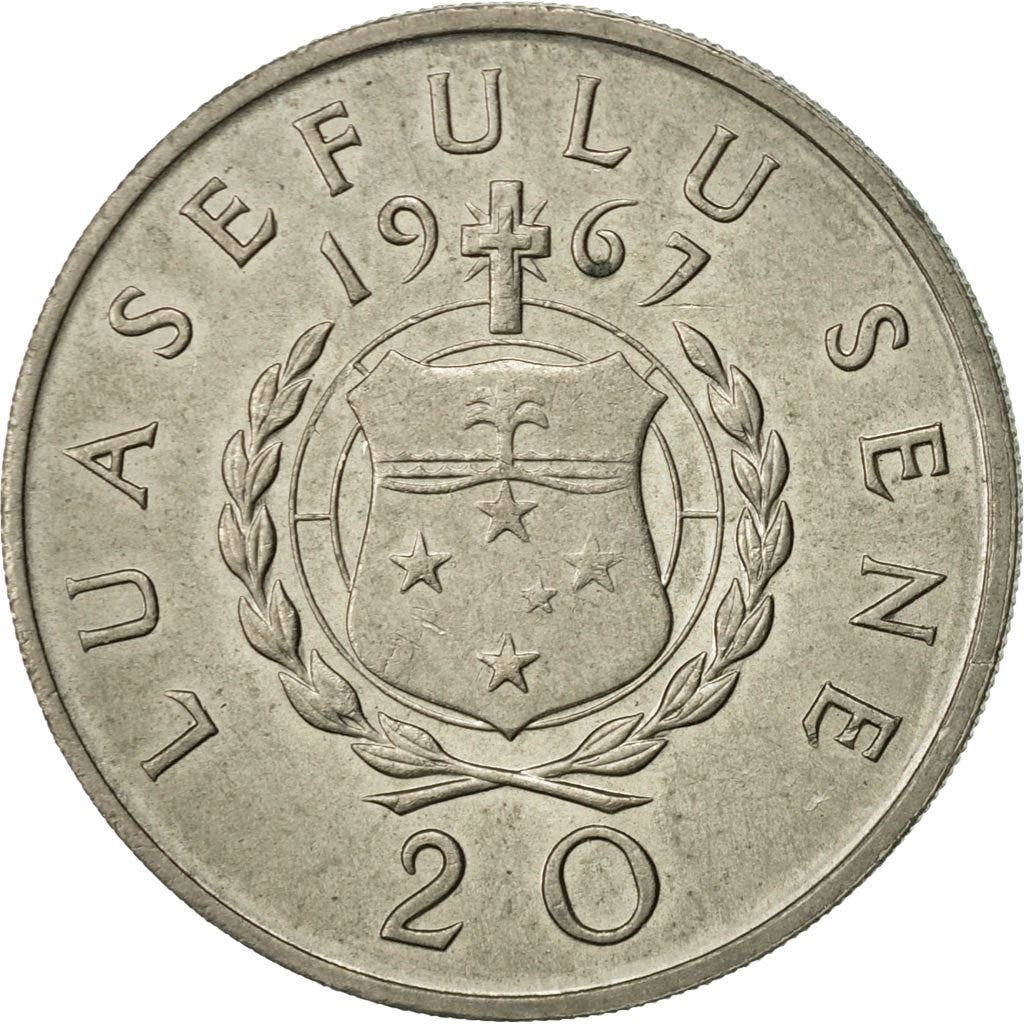 Samoa | 20 Sene Coin | Malietoa Tanumafili II | Shield | Crux Constellation | Km:5 | 1967