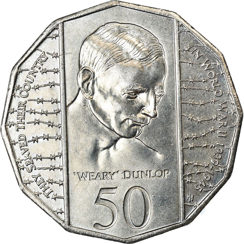 Australia | 50 Cents Coin | Sir Edward Dunlop | Km:294 | 1995