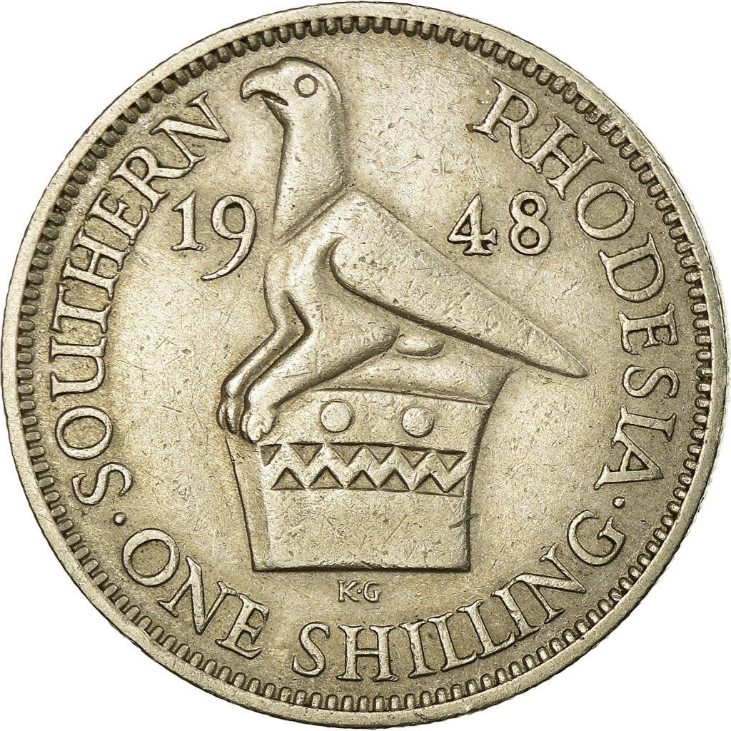 Southern Rhodesia | 1 Shilling Coin | George VI | Zimbabwe Bird | Km:22 | 1948 - 1952