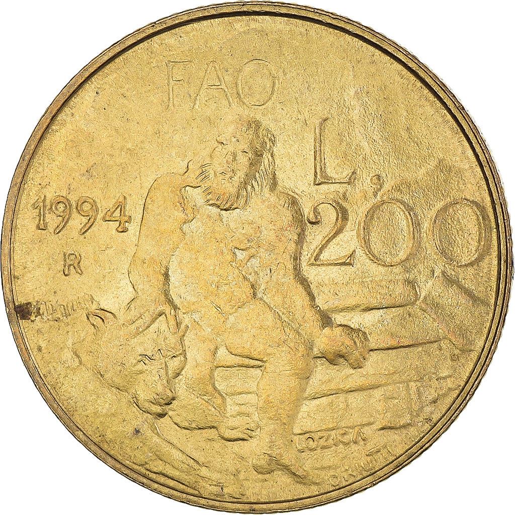 San Marino | 200 Lire Coin | FAO | Km:313 | 1994