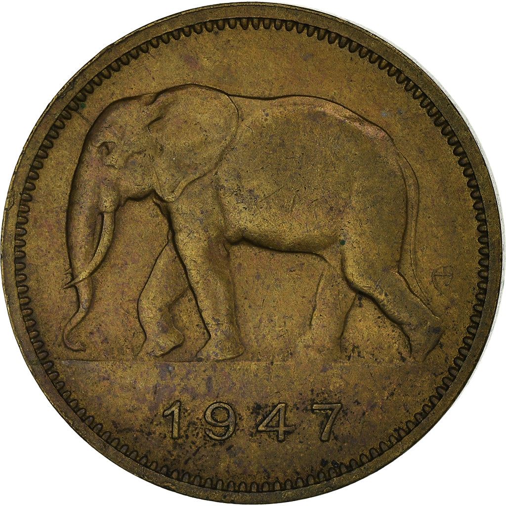Belgian Congo | 2 Francs Coin | Elephant | Km:28 | 1946 - 1947