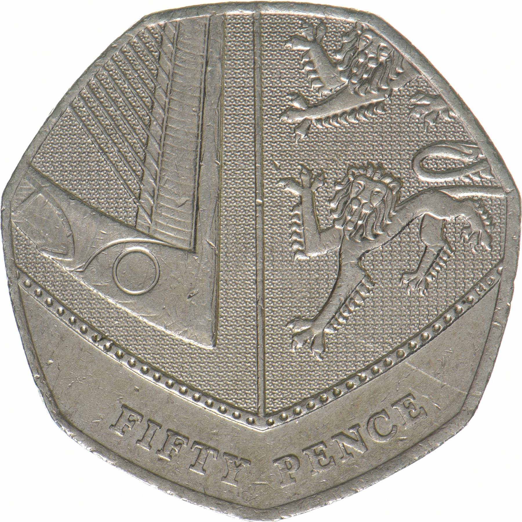 United Kingdom | 50 Pence Coin | Elizabeth II | KM:1337 | 2015 - 2022