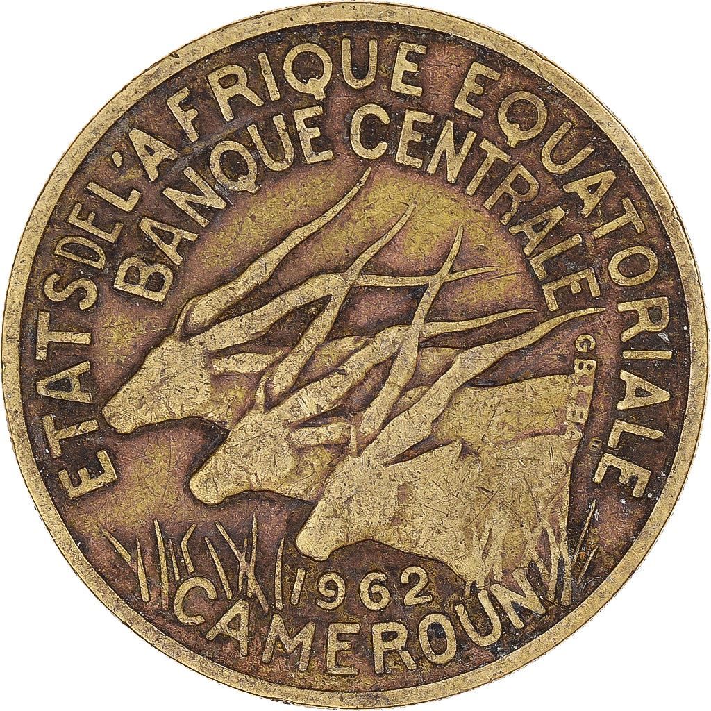 Central African States | 25 Francs Cfa Coin | Antelope | Crops | Km:4 | 1962